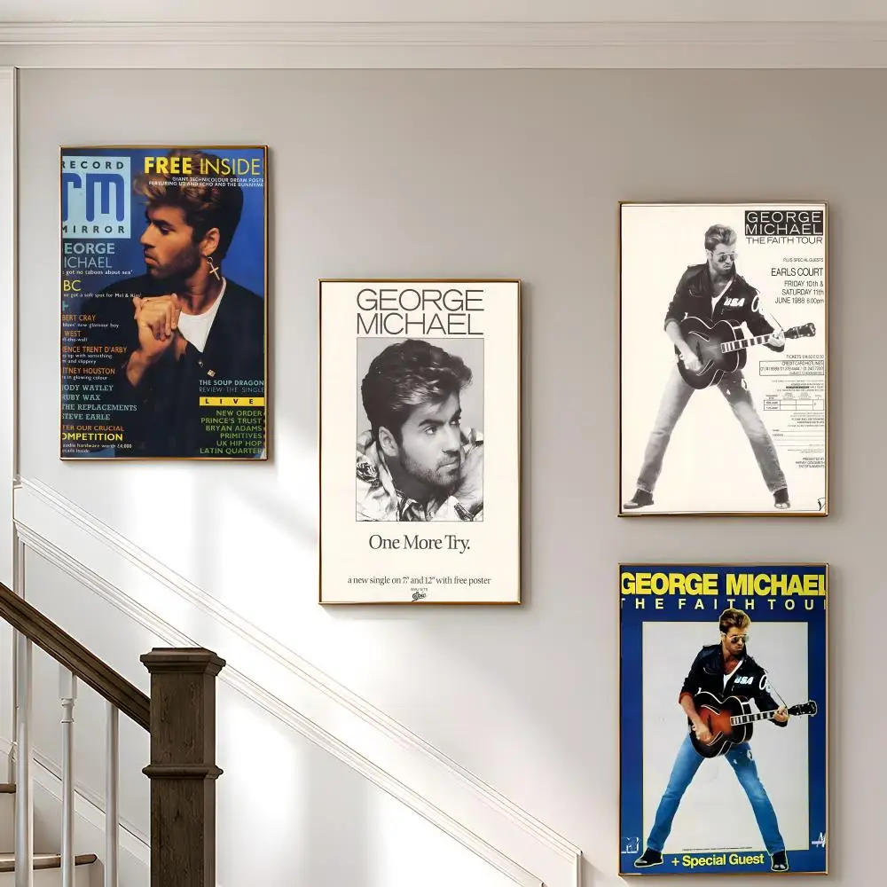 Home decor G-George Michael Poster HD Modern Peel and Stick Wall Decor for Bedroom Living Room Dorm Office Kitchen Bathroom