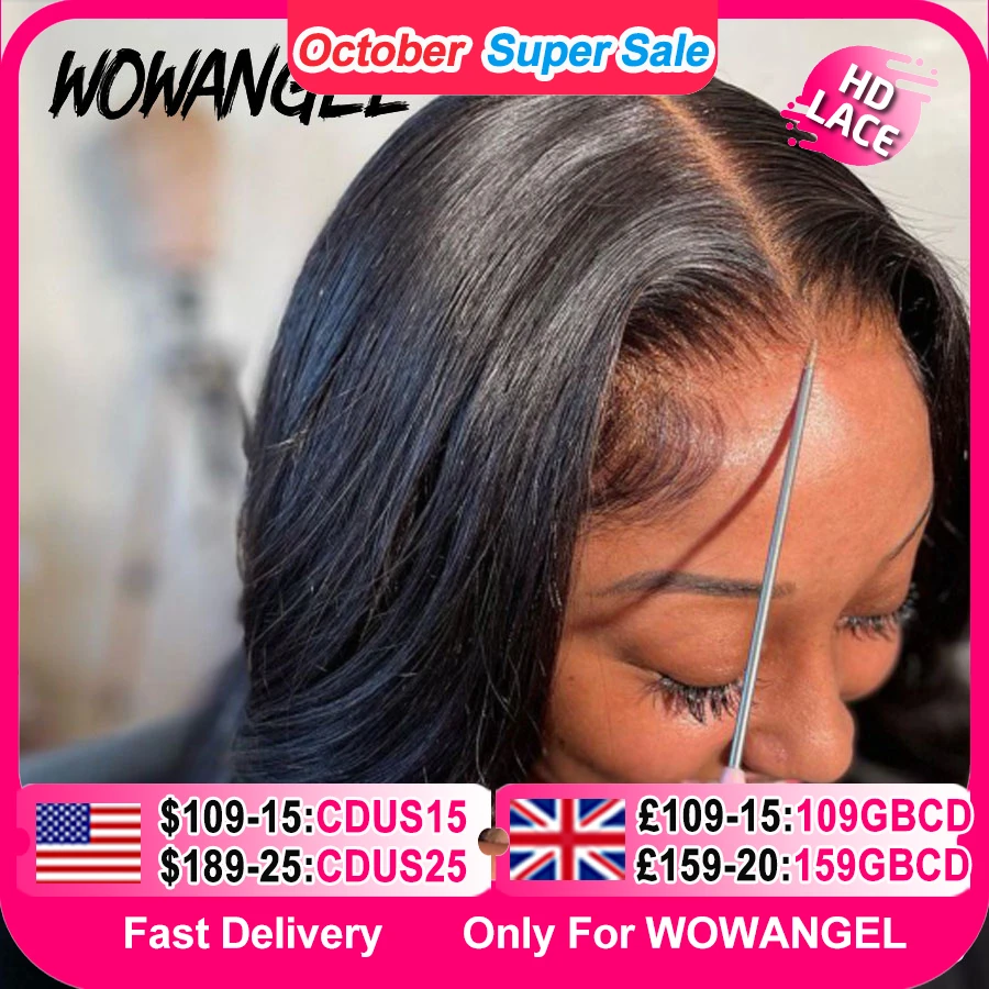 Wowangel 13X6 Toàn Ren Phía Trước HD Ren Phía Trước Bộ Tóc Giả Sóng Thân Tóc Tóc Giả 250% HD Ren Đóng Cửa bộ Tóc Giả Làm Tan Chảy Da Glueless