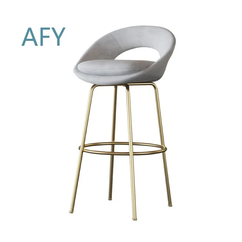 Modern Counter Height Bar Stools for Hotel Kitchen Dining Room Home Office Stainless Steel Frame Fabric Upholstered Bar Stool