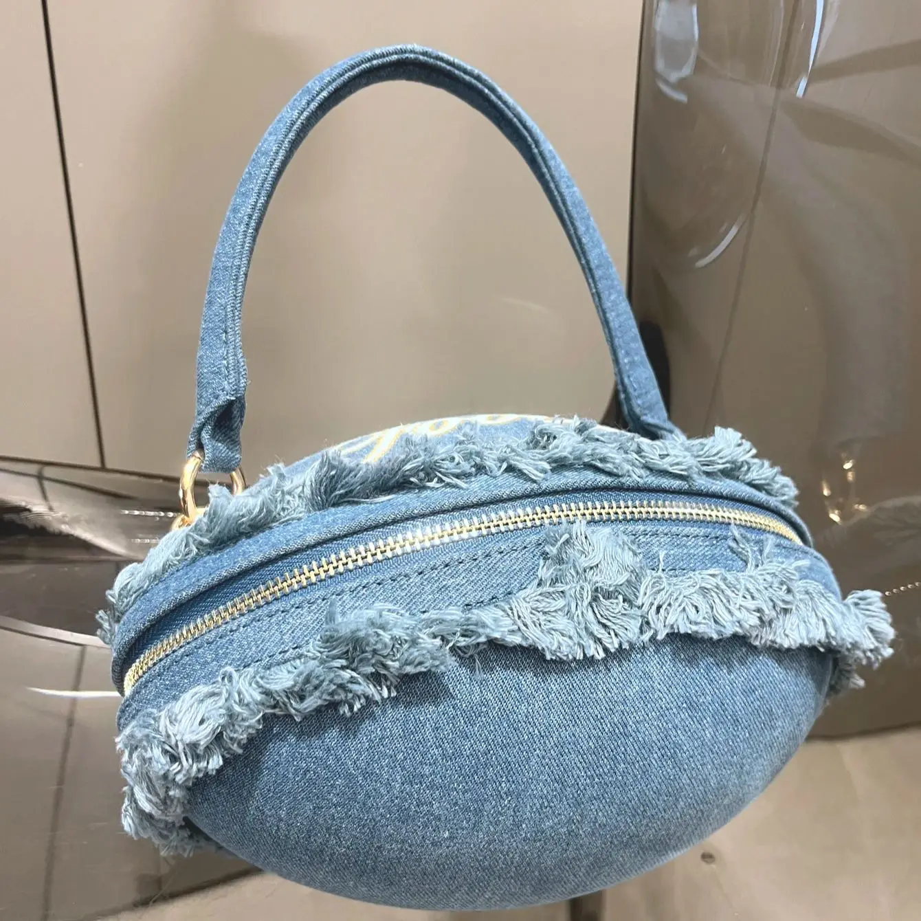 Purses and handbag luxury Designer Women\'s bag denim Ball shape Evening clutch Bag Purse