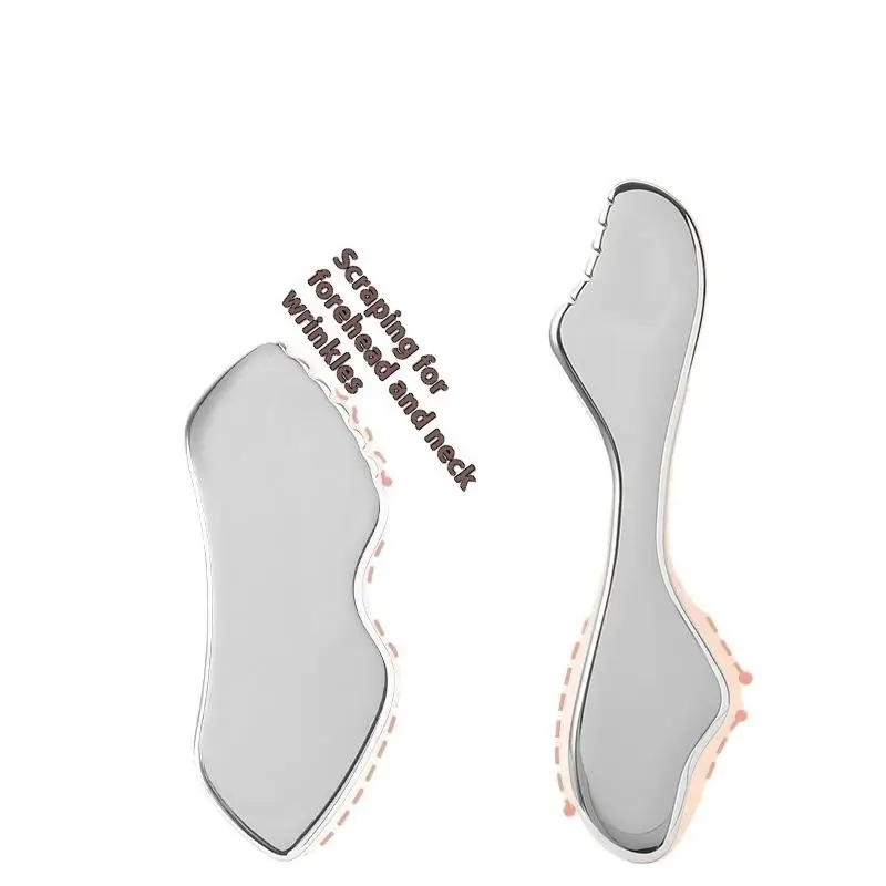 Rullo per il viso Gua Sha Beauty Strumento per massaggio del viso e del collo Rullo per massaggio per la cura della bellezza per il rafforzamento della pelle in acciaio inossidabile