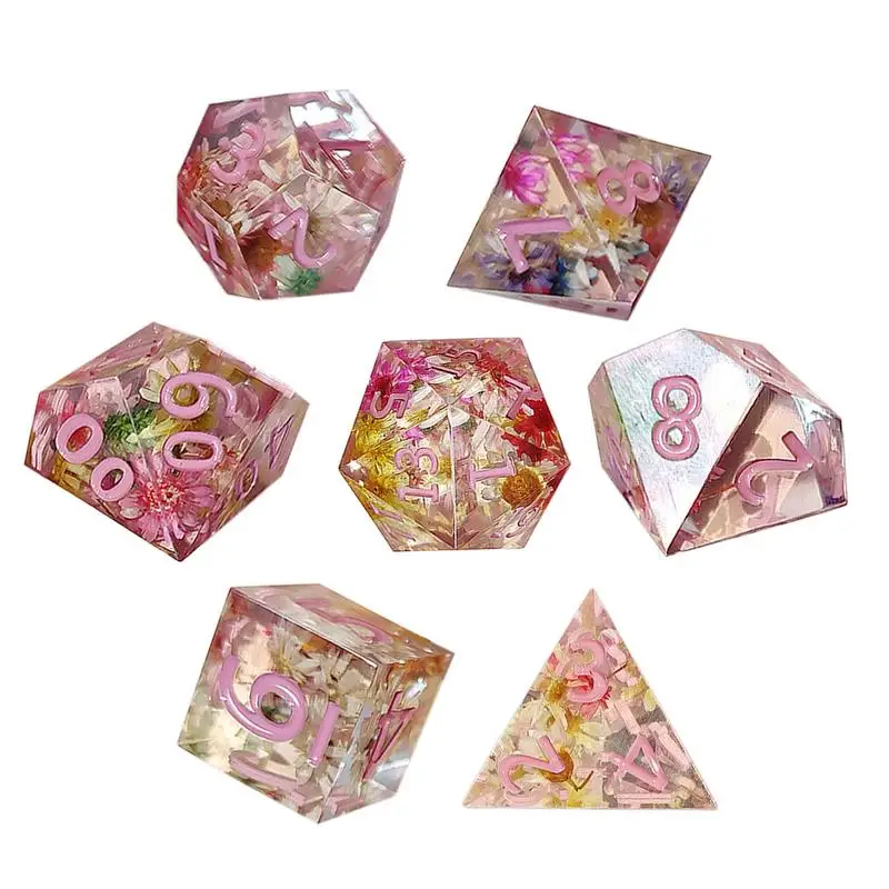 

7 Pieces Role Playing Dice Pretty Dice Set Colorful Numbered Dice Dices Educational Toy Versatile Polyhedral Dices For Role