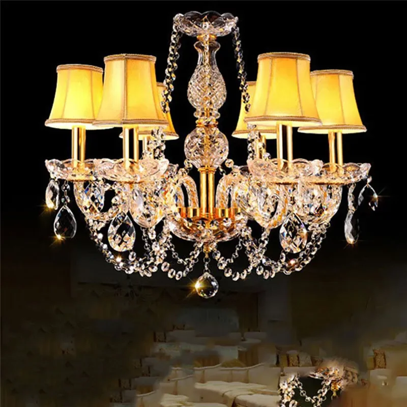 TEMOU-Lampe suspendue en cristal de luxe européen, lustre pour salon, restaurant, chambre à coucher, villa, hôtel, salon de beauté, vêtements