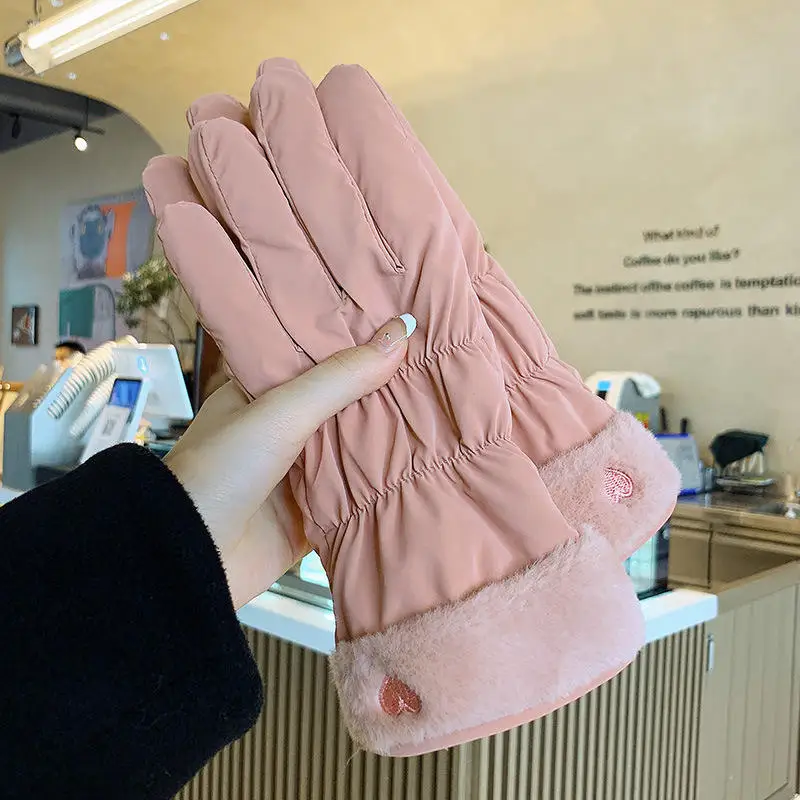 Fashion Women Gloves Autumn Winter Cute Warm Wrist Mitts Full Finger Mittens Women Outdoor Sport Female Driving Ski Touchscreen