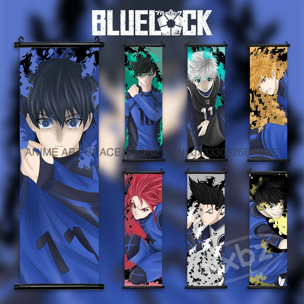 Blue Lock Gemälde Poster Vintage Leinwand Wandkunst Chigiri Hyoma Home Decor Hot Blooded Anime Scrolls Bilder für Wohnzimmer – Detail 1