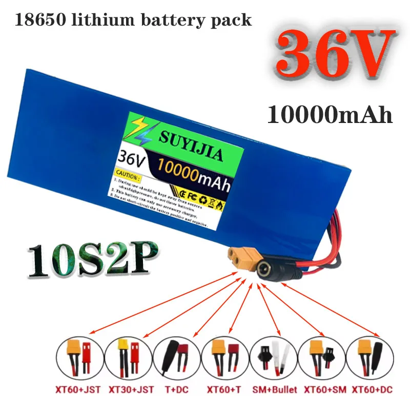2026 36V 10Ah 10S2P Li-ion Battery for 500W Electric Scooter18650 Rechargeable Battery Pack,Electric Scooter Replacement Battery