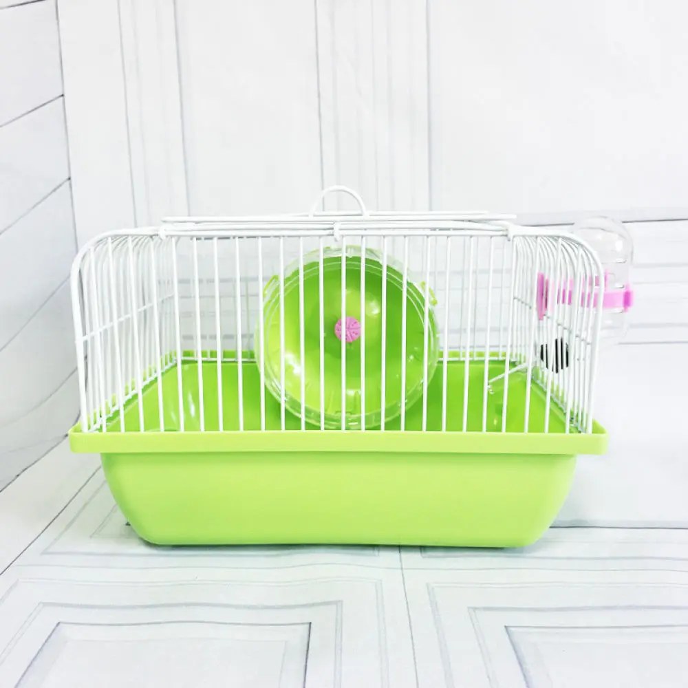 Foldable Hamster Villa Cage Breathable Plastic Habitat With Exercise Wheel Water Bottle Food Bowl Easy Assembly Kit