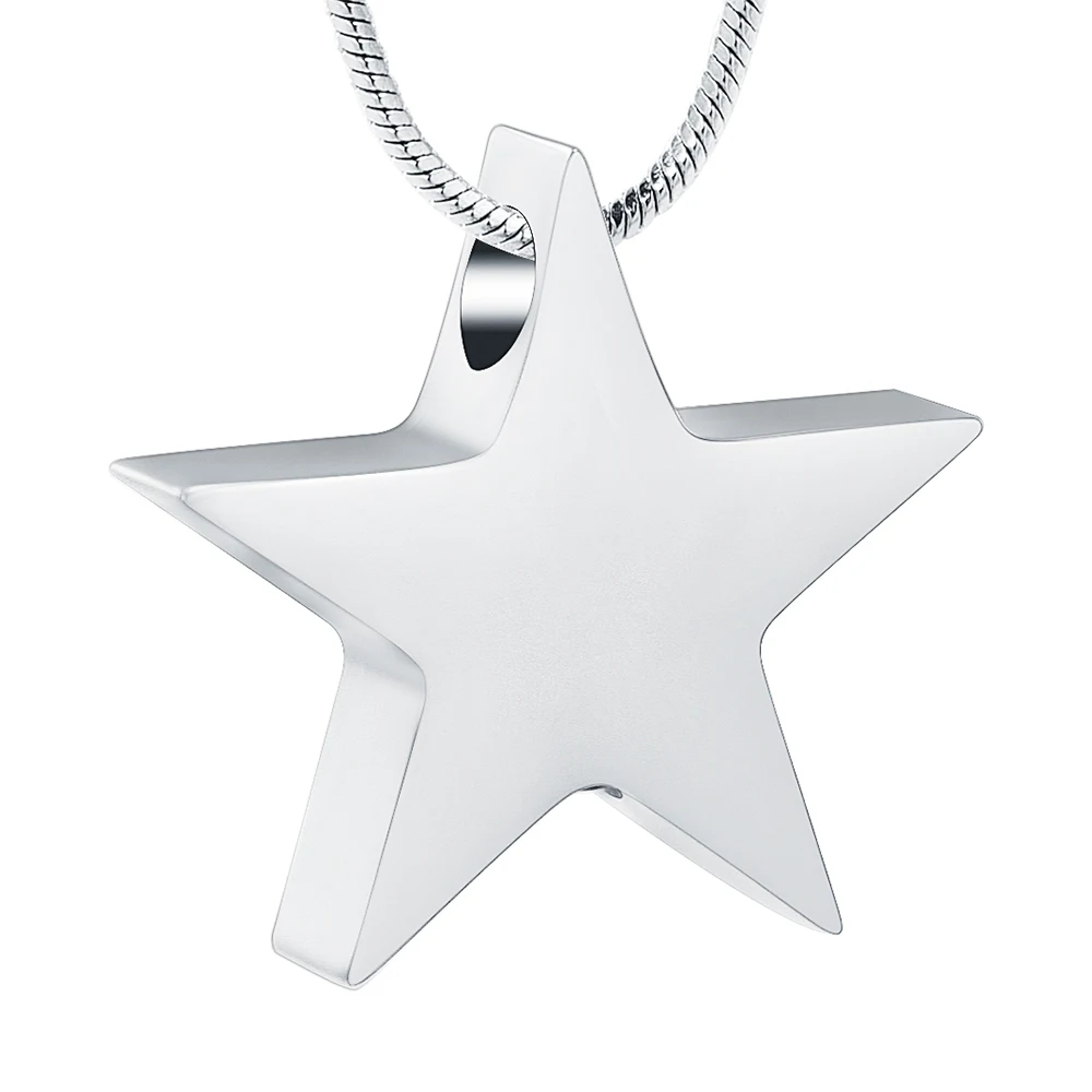 IJD10930 Five pointed star line men's and women's jewelry simple pendant, commemorative carving, stainless steel funeral