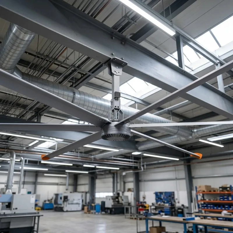 Ceiling Fan High Volume Low Speed Industrial Fans PMSM Drive Super Large Airflow Cooling for Padel Courts