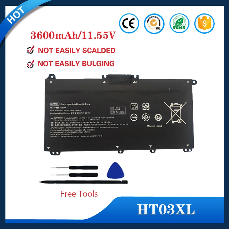 

HTO3XL HT03XL 41WH Rechargeable Laptop Battery Replacement For HP Pavilion 14-CE Series HSTNN-LB8L L11421-4