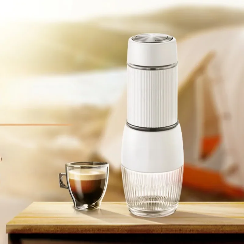 

Portable Coffee Maker Espresso Machine Household Mini Hand Press Capsule Ground Coffee Brewer Portable for Travel and Picnic