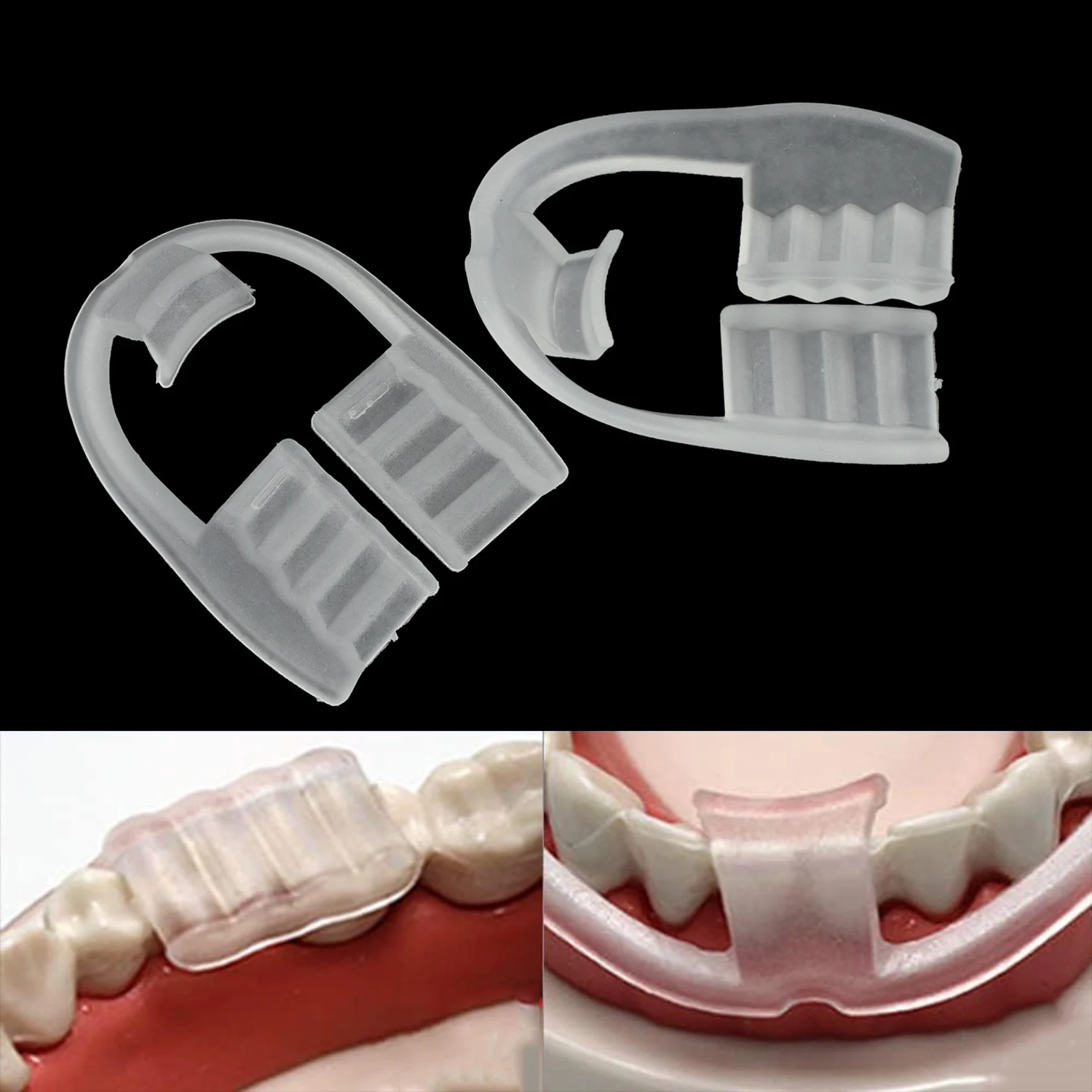 

2pcs WELLCK Dental Mouth Guard Bruxism Grinding Eliminating Orthodontic Braces Teeth Retainer Sleep Aid Braces Tool