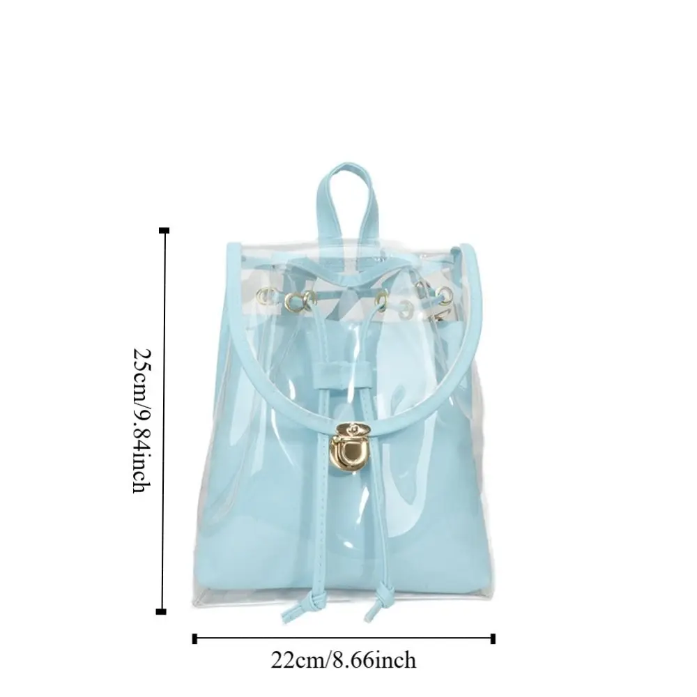 Zaino versatile per laptop in PVC Zaino scolastico dolce e trasparente Borsa da campeggio impermeabile di grande capacità per esterni