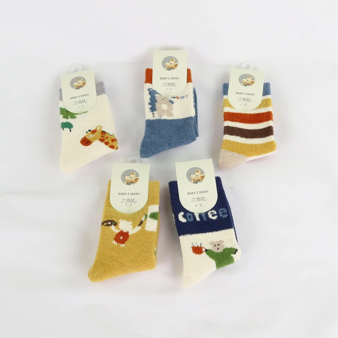 

Children's autumn and winter thickened and piled medium tube terry socks