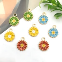 【10/14pcs Chrysanthemum Set】Vibrant Enamel Flower Charms (7 Colors) - Create Stunning DIY Necklaces/Bracelets/Earrings