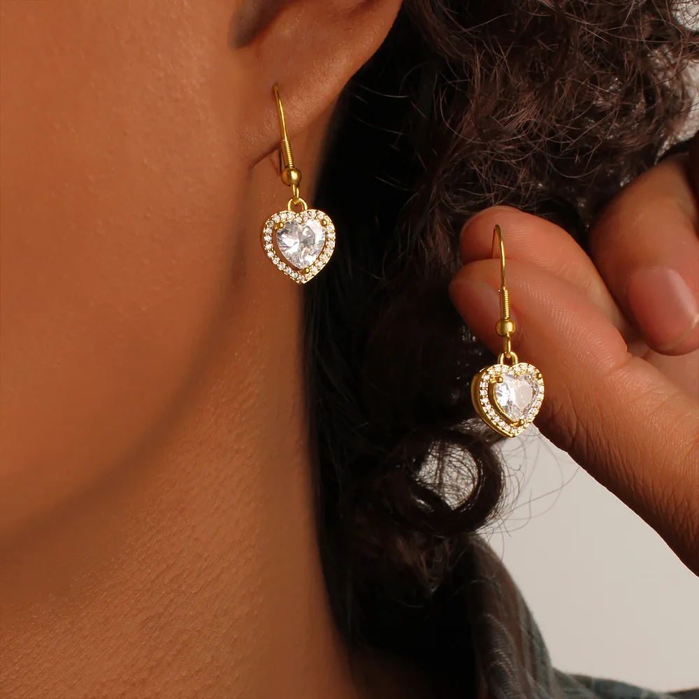 DIY accessories Guangdong jewelry cross-border hot sale stainless steel earrings copper base full diamond earrings light luxury