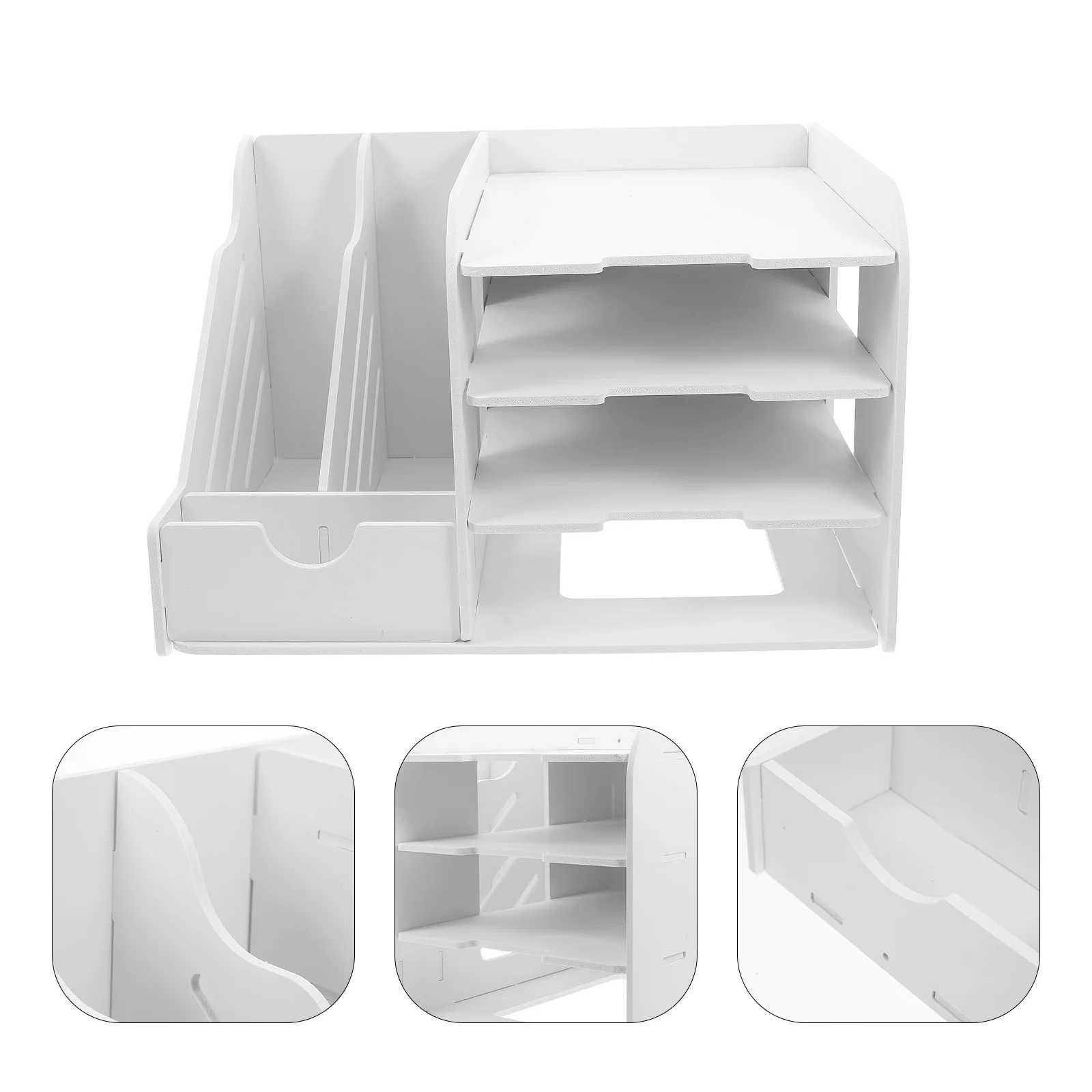 

Multi Layer Desk Organizer Shelf Pvc Desktop File Storage Rack For A4 Paper Books Documents Office Desk Accessories Home