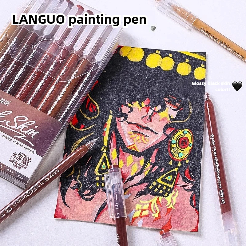 LANGUO 45/9 قطعة Morandi جل القلم مذكرات سجل القصاصات اللوحة لتقوم بها بنفسك هلام مجموعة أقلام تلوين كتاب رسم العبث القلم اللوازم المدرسية