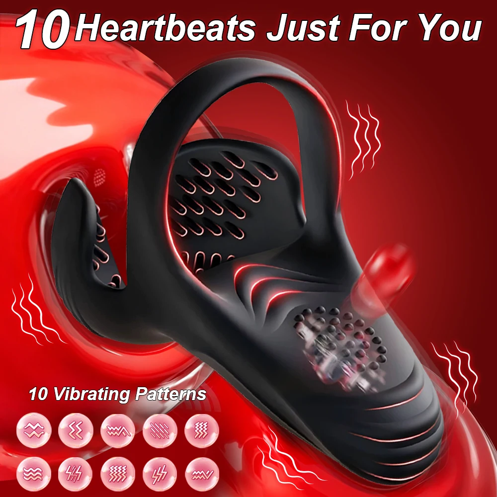 Cock Ring Vibrator Testicle Stimulator Penis Ring  Massager Powerful Vibrating Delay Ejaculation Adult Male Sex Supplies 18+