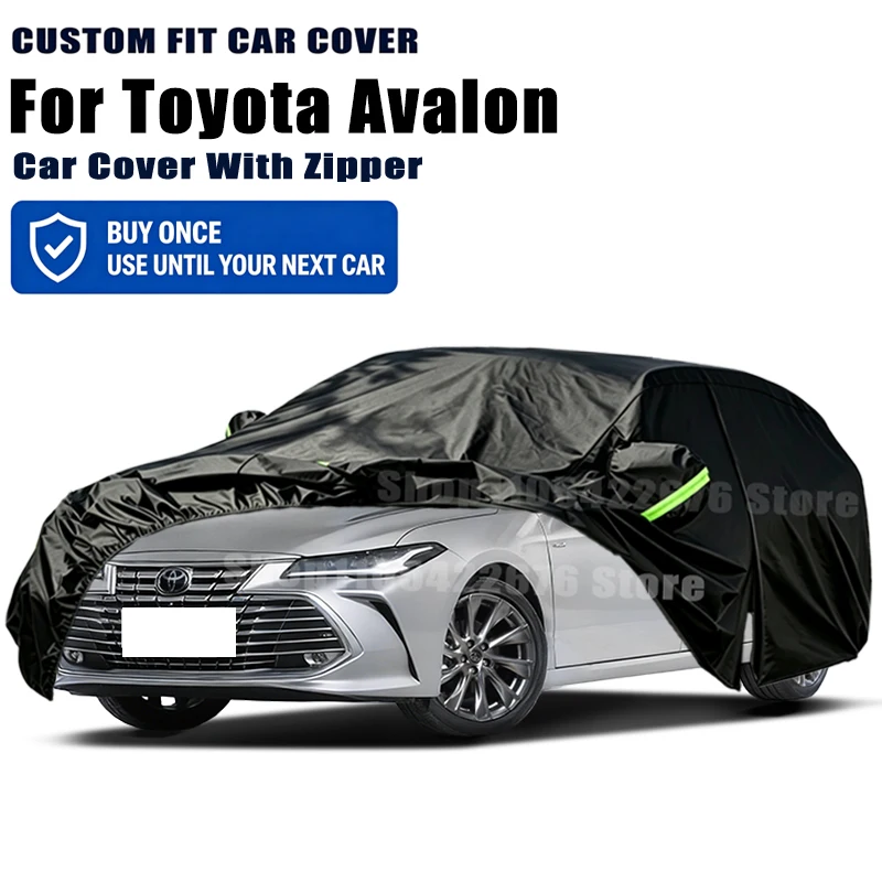 For Toyota Avalon Outdoor Full Car Cover With Zipper Snow Cover Sunshade Waterproof Dustproof Exterior Protection