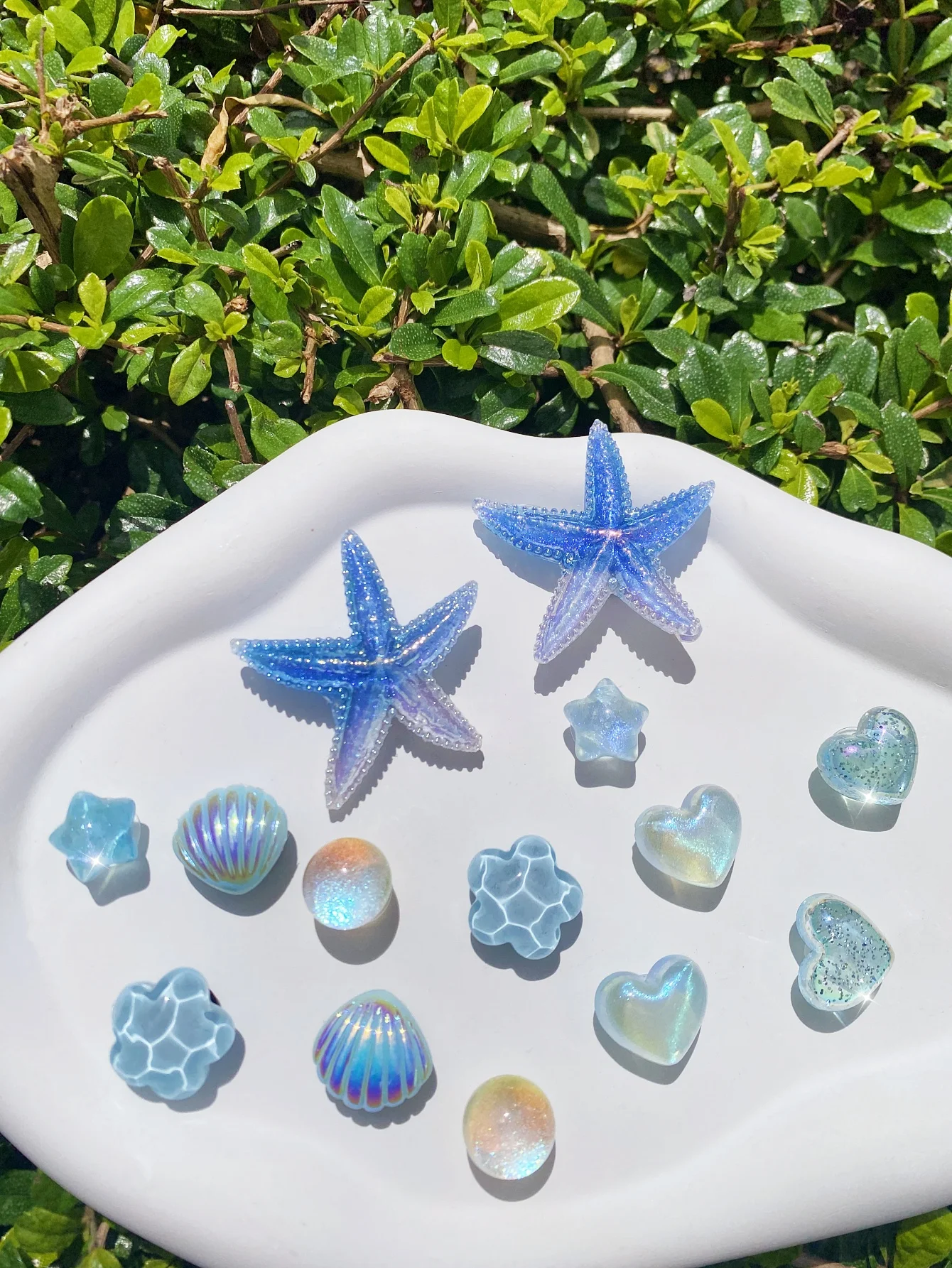14 DIY blue shell, heart and star shoe buckle decorations, multi-functional shoe clip accessories for women's sandals, slippers image 2