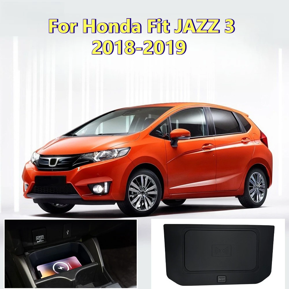 

Беспроводное зарядное устройство для Honda Fit JAZZ 3 2018-2019, 15 Вт, умная быстрая зарядка, держатель для телефона, аксессуары для центральной консоли автомобиля