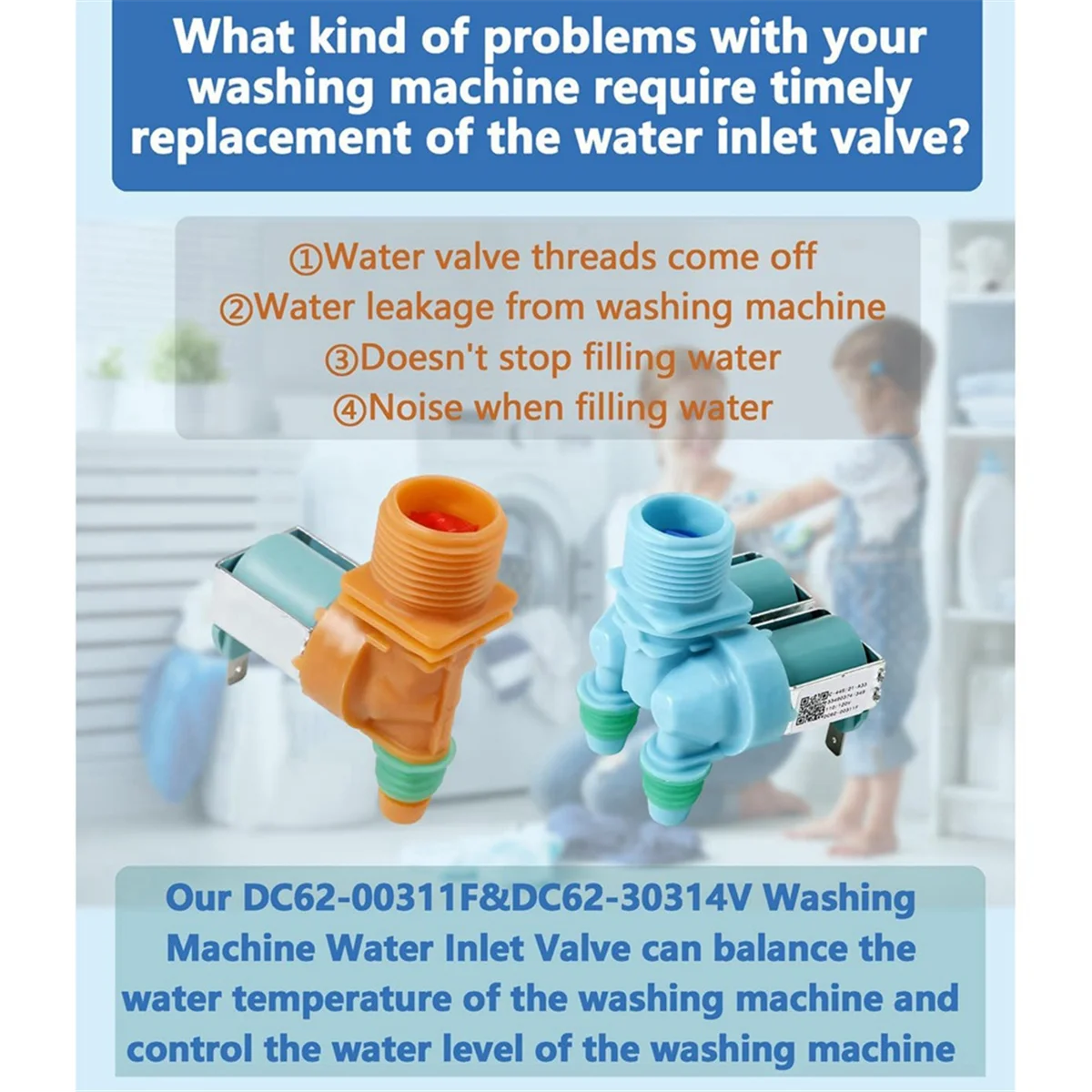 M04K DC62-00311F&DC62-30314V Впускной клапан воды для стиральной машины Samsung, замена AP5966624 PS11719654 EAP11719654