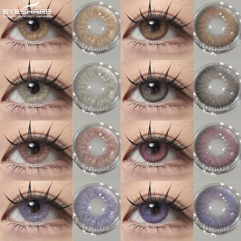 EYESHARE 1 Paar Koreanische Farbige Kontaktlinsen für Augen Graue Pupillenlinsen Braune Kontaktlinsen Make-up-Linsen für Augen Modische Pupillenlinsen