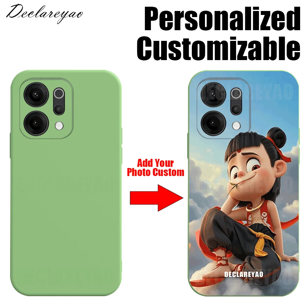 

Personalized DIY Name Photo Customized Skin-friendly Light Soft Case For OPPO Reno 13 Pro 12 11 F Cover Picture Liquid Silicone