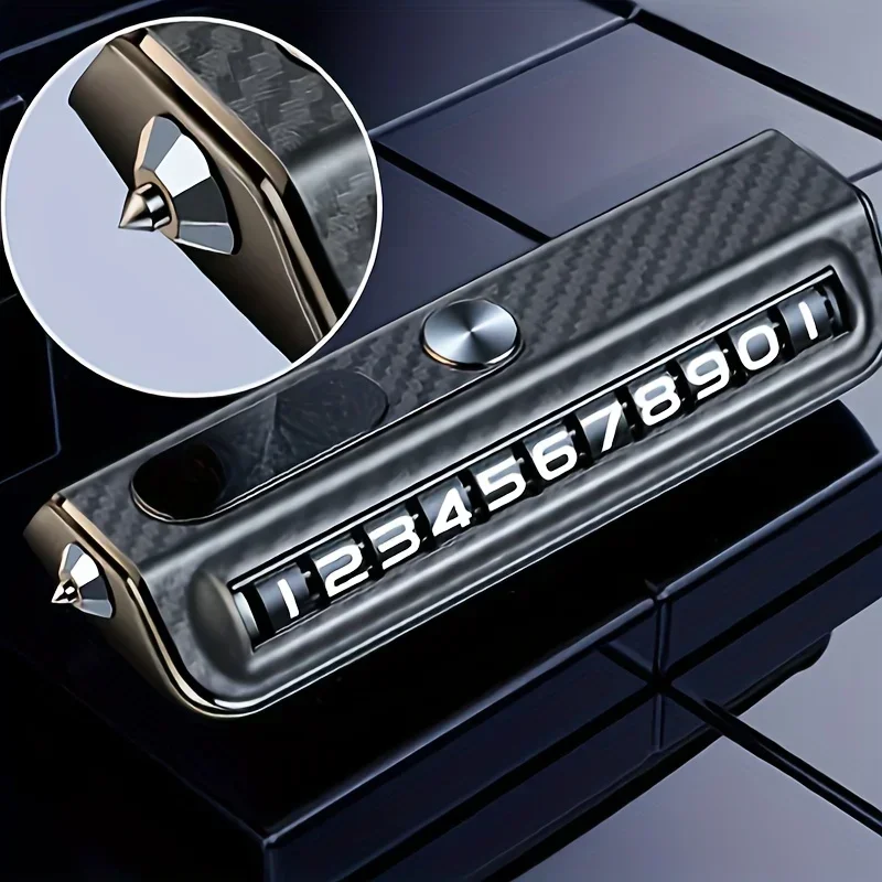 Multi-functional Car Parking Number Window Breaking Interior Phone Number Hammer Decoration Car Plate License Temporary