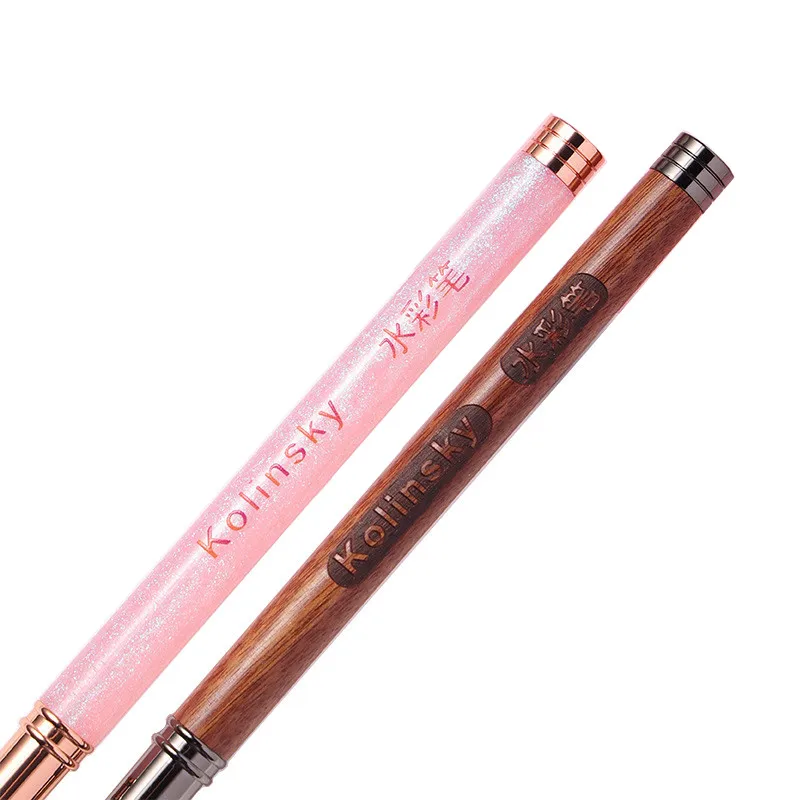 1/2 pçs novo kolinsky acrílico escova de unhas roxo escova de arte acrílico puro kolinsky sable escova 3d pintura caneta
