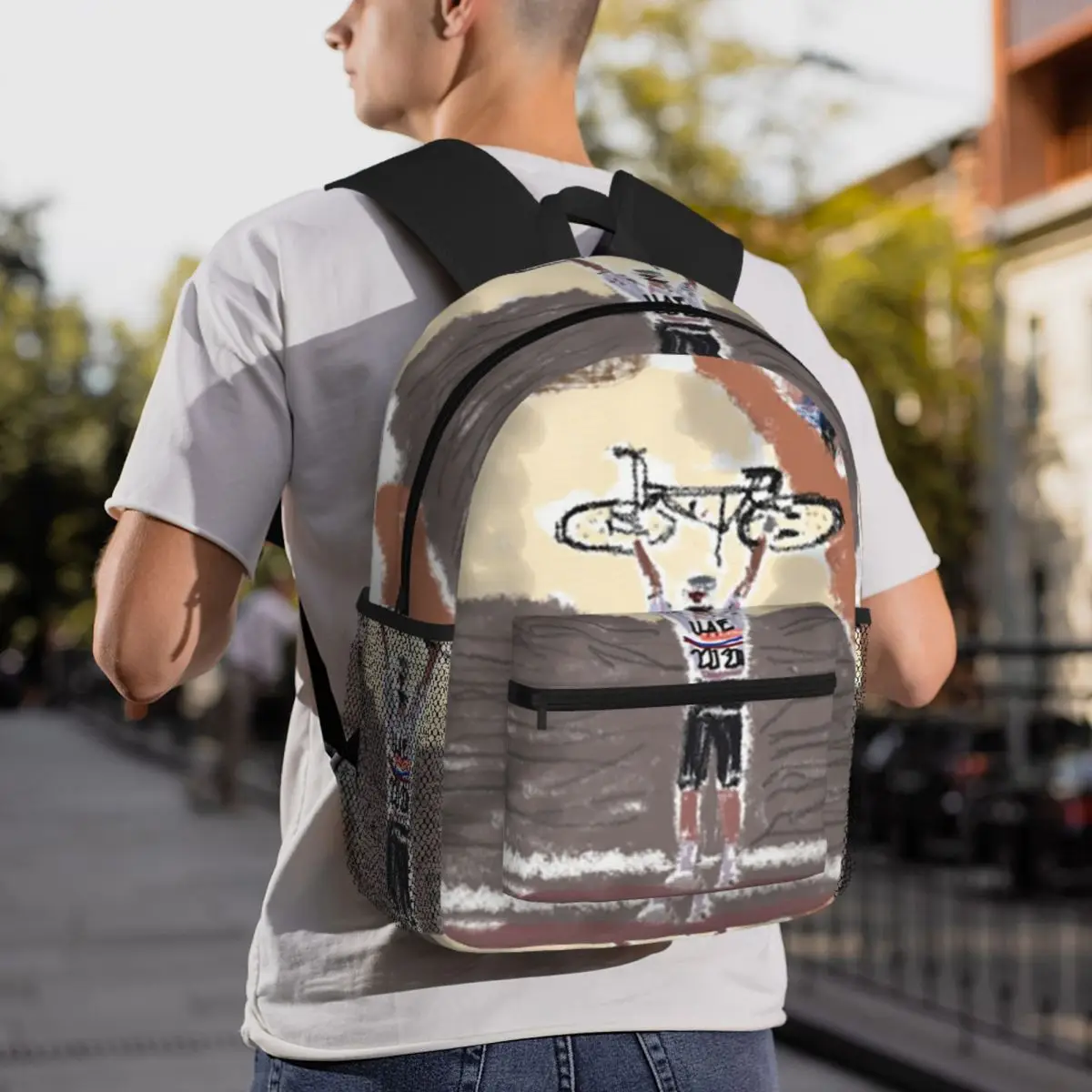 Winner Tadej Pogacar Uae Team Backpack Daypack Large Capacity Children BookBag School Bag Shoulder Bags for Men Women