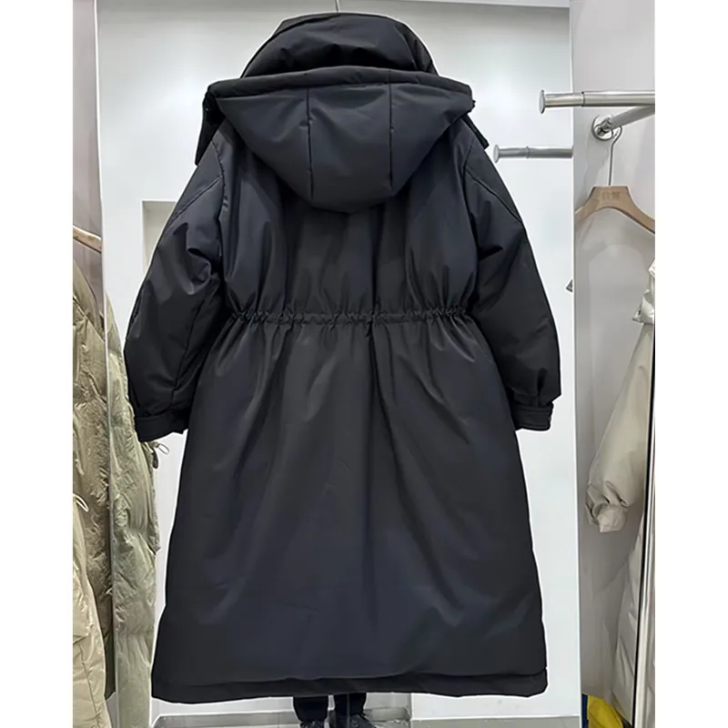 Loose Down Jacket for Women, Winter 2026 New Long Windbreaker,Covered Button Thickened jacket