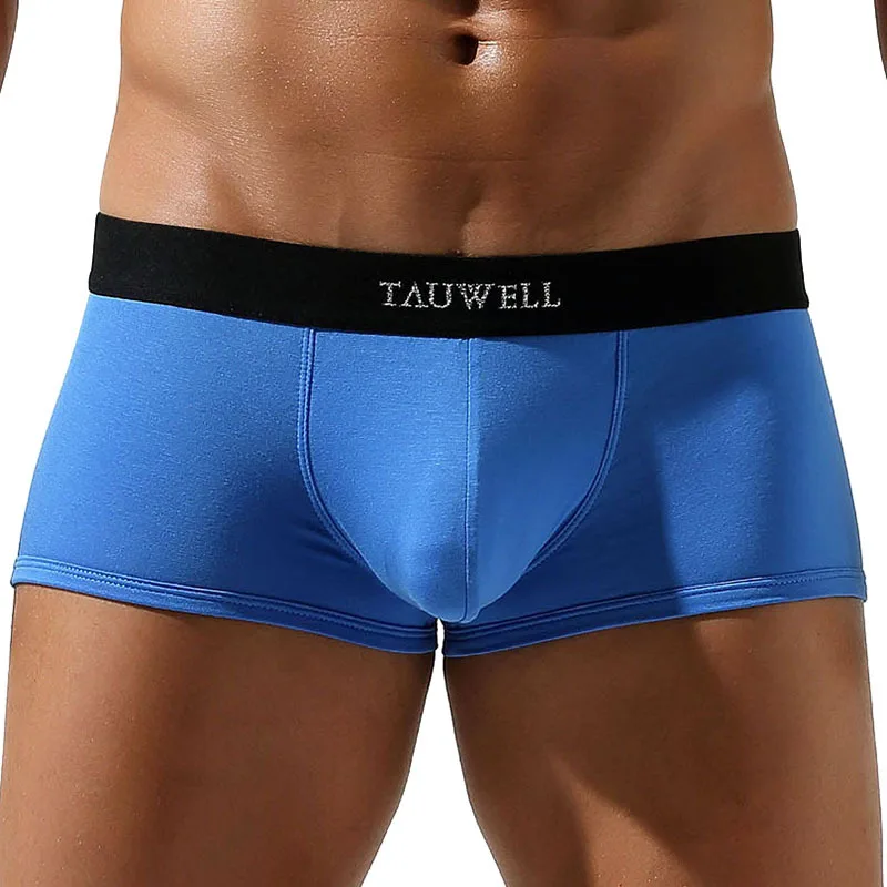 TAUWELL Men\'s Boxers Cotton Breathable Sports Underwear Pouch Bulge Underpants Male Low Waisted Knickers Boxershorts Slip Homme