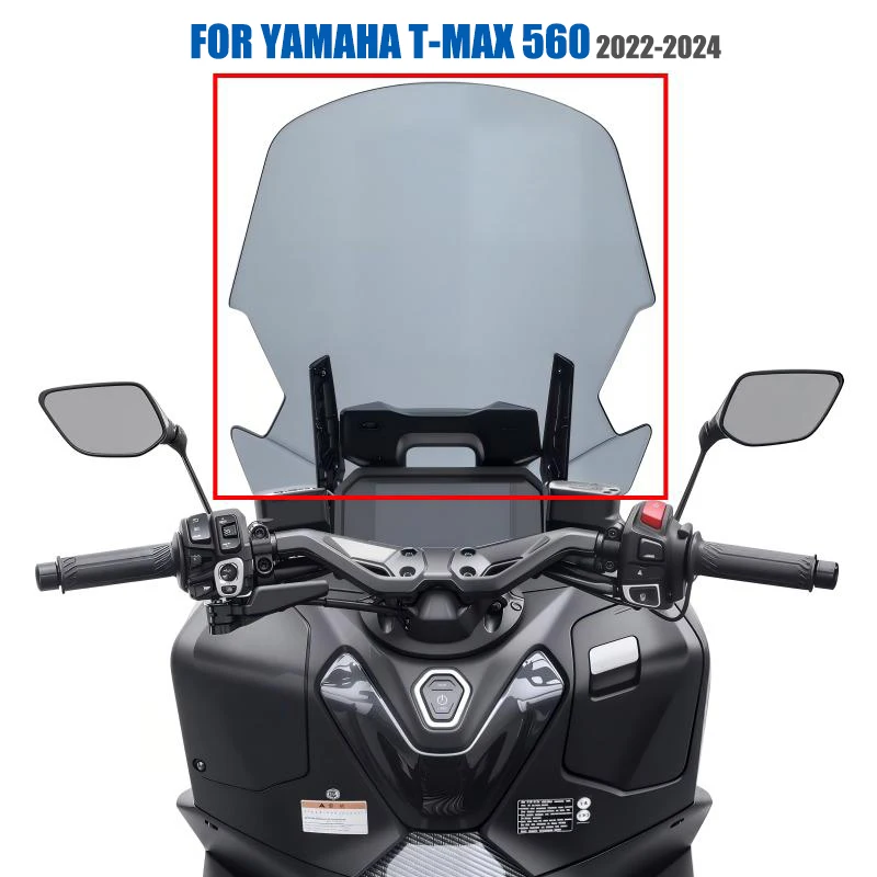 FOR YAMAHA T‑MAX 560 2022 2023 2024 Windshield Windscreen Wind Deflector Motorcycle Screen for Daily Commute Highway Riding
