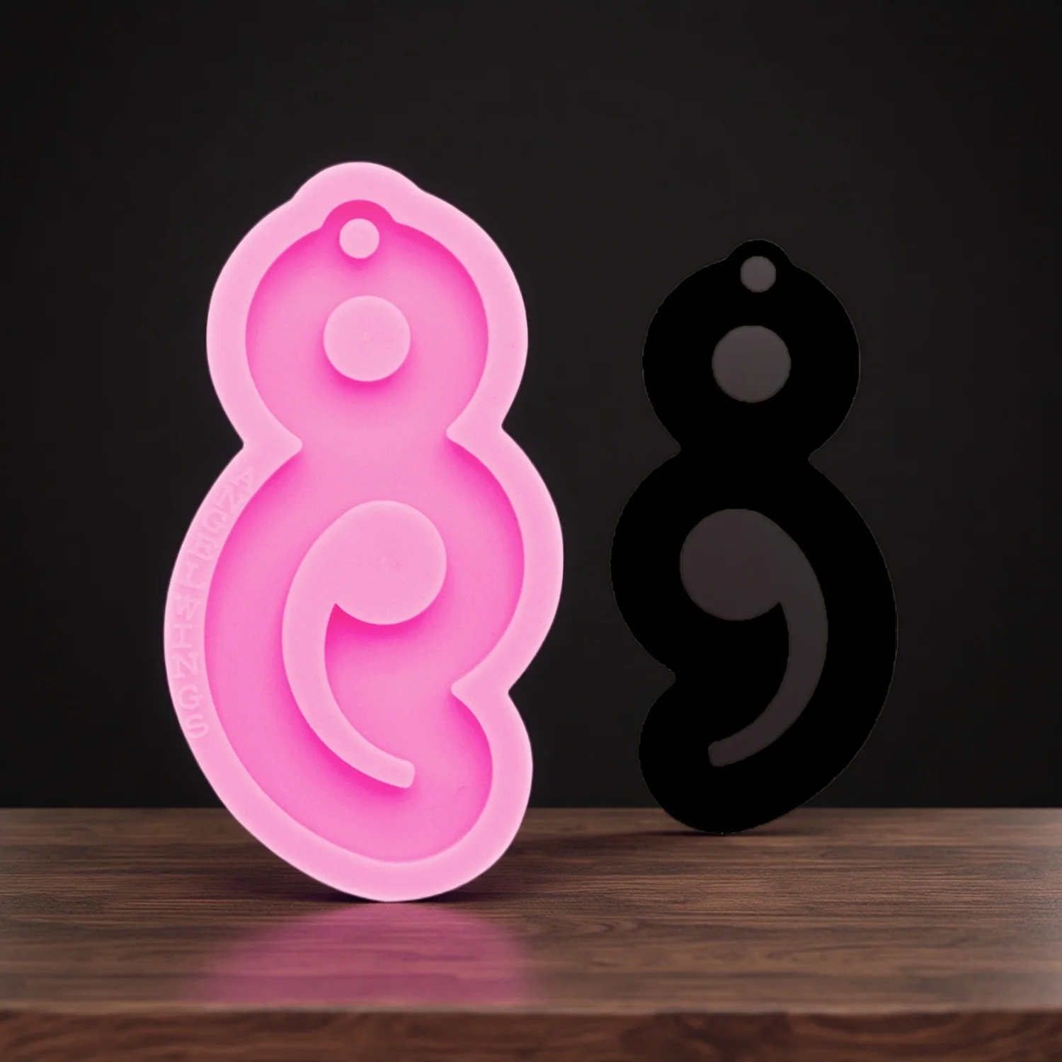 Semicolon Keychain Pendant Silicone Mold for Epoxy Resin DIY Jewelry Craft Fridge Magnet Casting Supplies view 2
