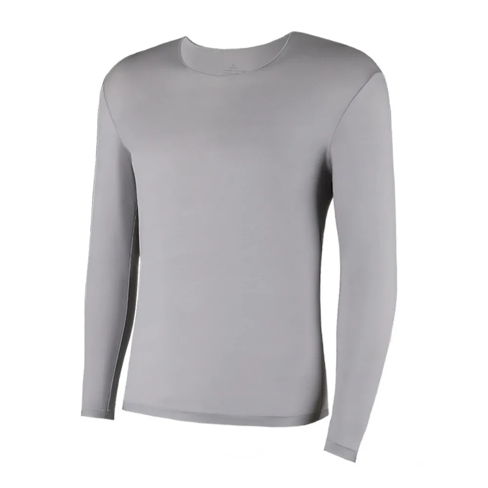 Tops and Pants Men Thermal Clothes Low Neck Ultra-thin Invisible Thermal Underwear Feel Heating Lingerie Warmth Long Pants