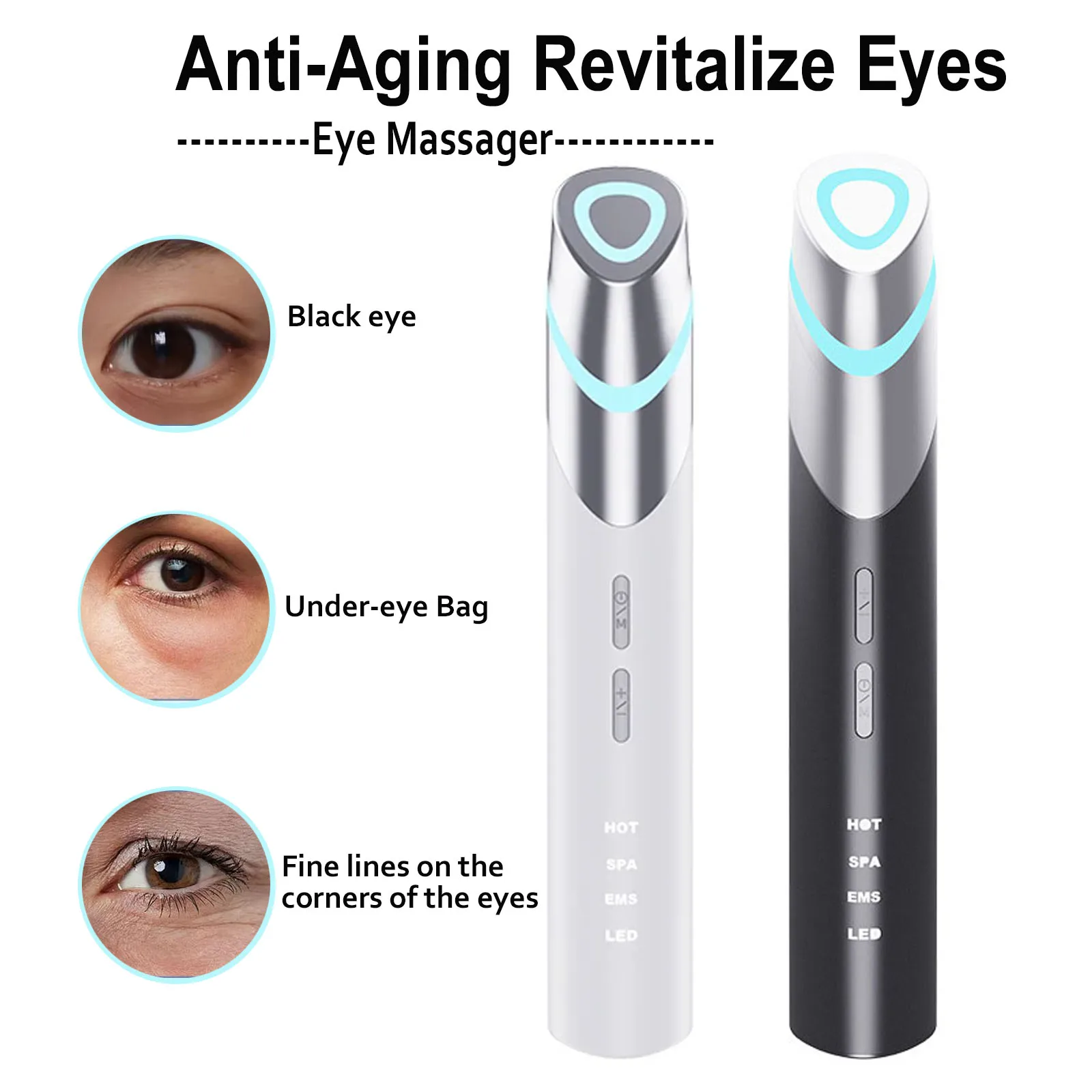 2025 EMS Microstroom Draadloze Eye Lifting Anti Rimpels Pen Wallen Donker Anti-Wallen Apparaat voor Oogmassage Gereedschap
