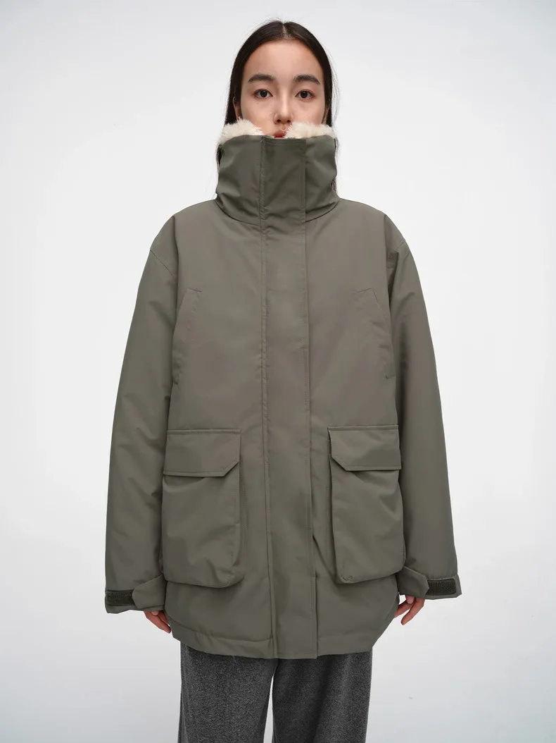 ZAROY Women's Winter Jacket Snow Wear Casual Loose Fur Lapel Zipper Coat Warm Lamb Fur Parka Outerwear куртка женска