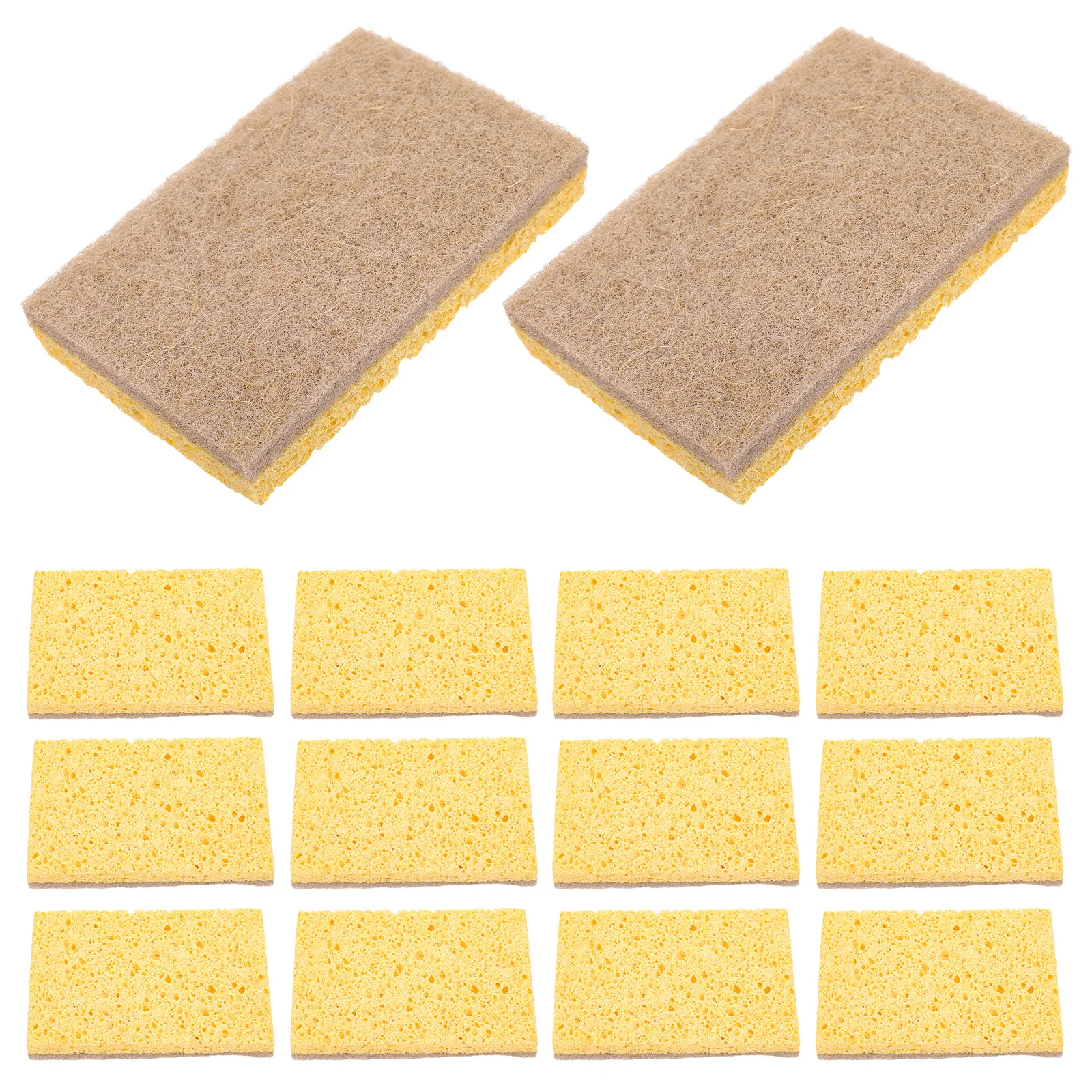 

20pcs Wood Pulp Dishwashing Sponge Natural Cleaning Scrubbers For Kitchen Oil Absorbent Non-Scratch Scouring Pads Utensil