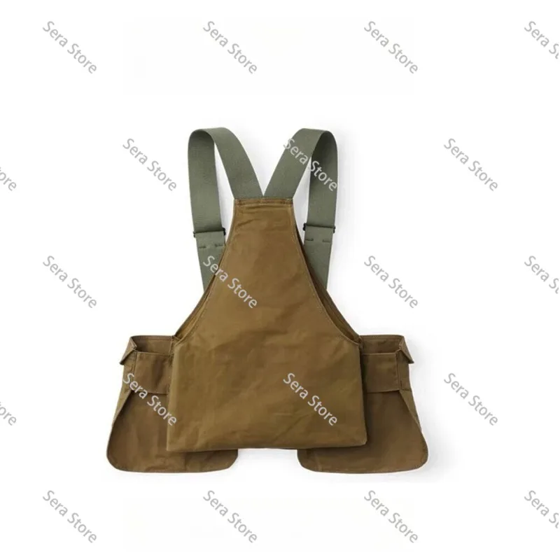 American-style Retro Overalls Camping Pocket Vest Men's Loose Retro Functional Wear Shoulder Vest Jacket