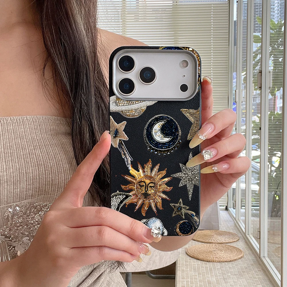 Luxus-Sternen- und Mond-Hülle für iPhone 16 15 Pro Max Hüllen iPhone 17 11 12 13 ProMax 14 15 16 Plus 8 7 XS XR Stoßfeste INS-Abdeckung – Detail 2
