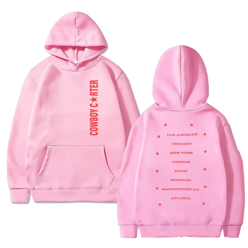 New in Beyonce Cowboy Carter 2025 Double Sided print Hoodies Men women fashion Y2k Sweatshirt Unisex Fleece Long sleeve pullover