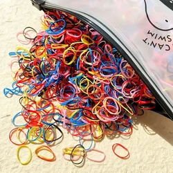 500Pcs/bag Colourful Disposable Rubber Band Hair Ties for Girls Headband Children Ponytail Holder Bands Kids Hair Accessories
