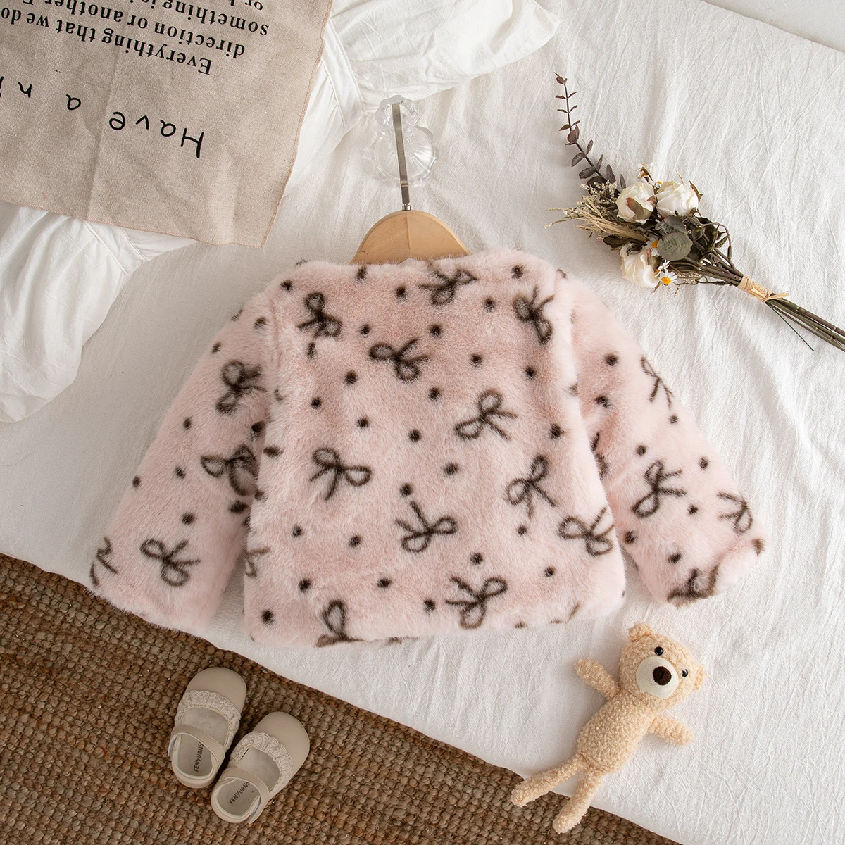 子供服冬用ボウラムウール暖かい女の子用コートかわいいプリンセ - Baby Clothing Winter のレビューと価格