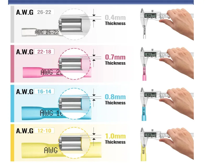 Bht210pcs wodoodporna końcówka pośrednia BHT termokurczliwa izolacja środkowa złącze proste środkowa w pudełku