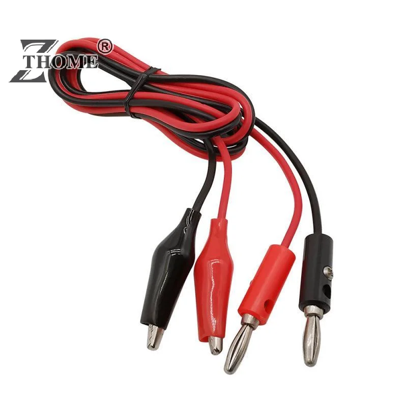 1/5/10Pcs 4mm Banana Plug To Crocodile Cable Alligator Jumper Wire Test Leads 5A 1 Meter Double Red And Black Clips