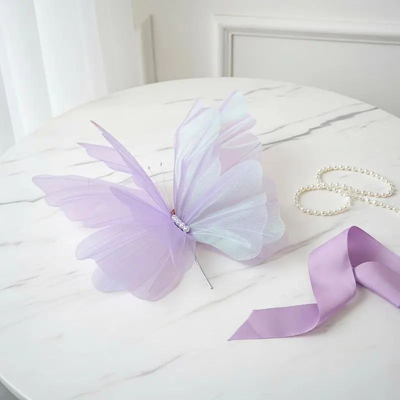 45-50cm Large 3D Simulation Butterfly Water Resistant Fake Decor for Wedding Mall Outdoor Decoration