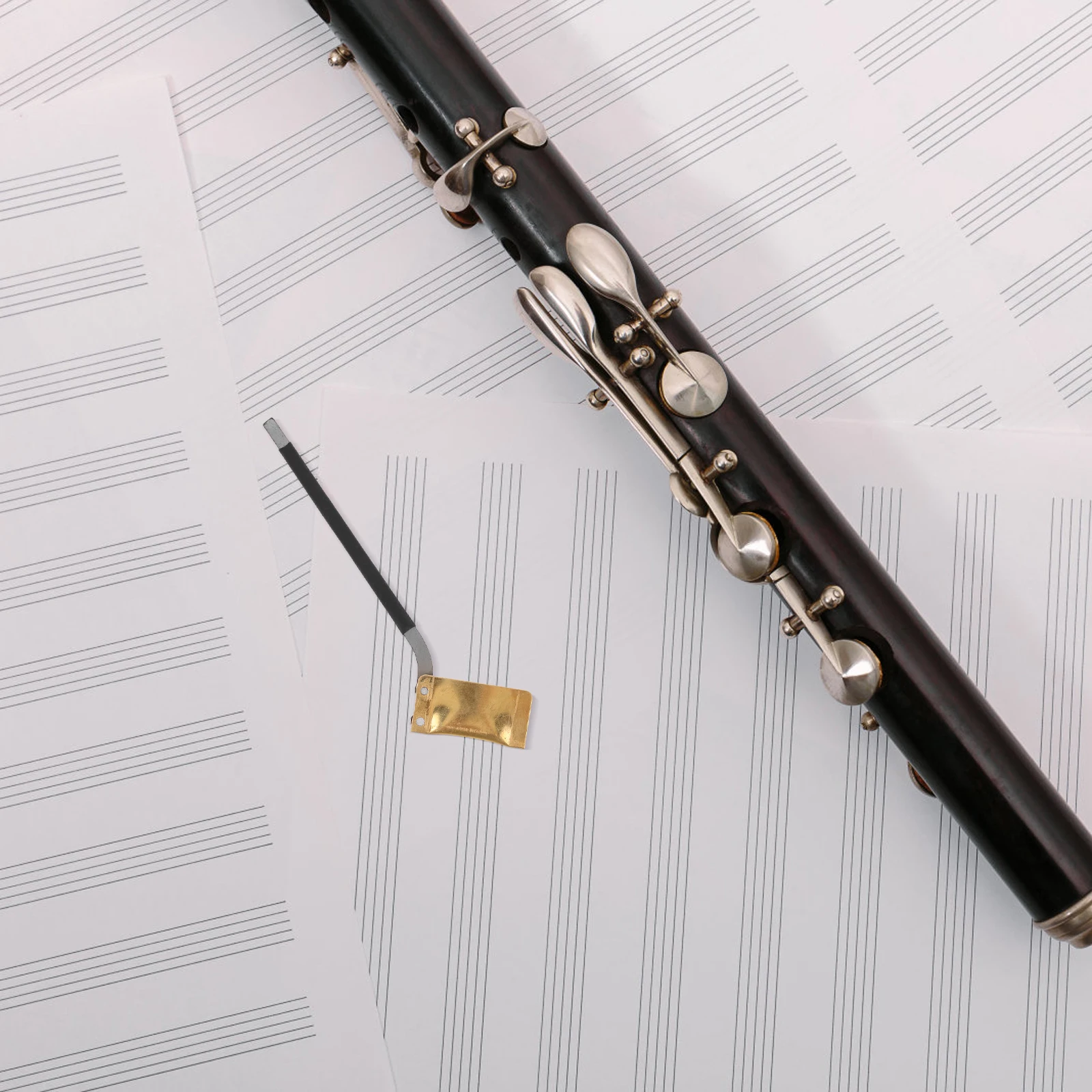 

Musical Instrument Shaping Clamp Brass Saxophone Clarinet Holder Non Hot Comfortable Use Bamboo Mouthpiece