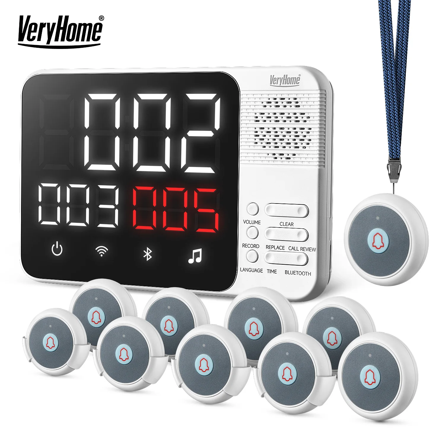 Wireless Call System Pager Kit Bell Call Buttons for Seniors Assisted Living Emergency Hospital Clinic